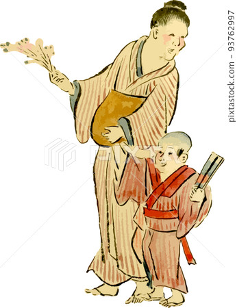 Parent and child taking a walk Parent and child taking a walk 93762997