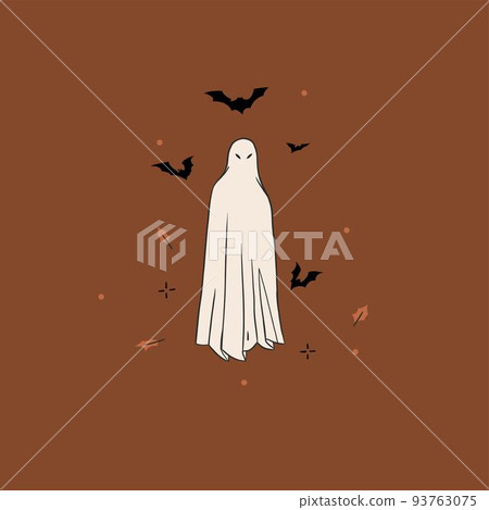 Hand drawn abstract vector graphic clipart illustrations,Halloween holiday costume party adult people characters collection set.Creepy Halloween design poster concept.Happy Halloween contemporary art. 93763075