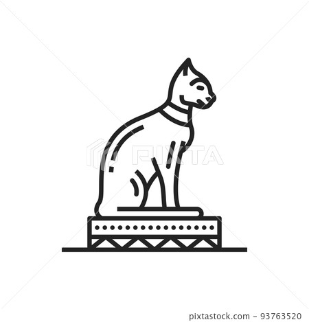 Black egyptian cat icon simple style Royalty Free Vector