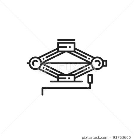 Car jack vector line icon. Car service atuomotive parts, jackscrew sign 93763600
