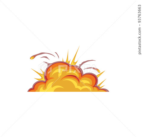 Fiery cloud bomb explosion isolated boom effect flat cartoon icon. Vector burst effect, fire ignite flame, orange fireballs and burning blast. Boom effects, realistic explode destruction nuclear bomb Fiery cloud bomb explosion isolated boom effect flat cartoon icon. Vector burst effect, fire ignite flame, orange fireballs and burning blast. Boom effects, realistic explode destruction nuclear bomb 93763663