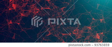 Abstract polygonal vector science background with connecting dots and lines. 93763859