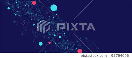 Template for science and technology presentation. Plexus style background. 93764006