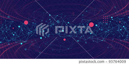 Template for science and technology presentation. Plexus style background. Template for science and technology presentation. Plexus style background. 93764009