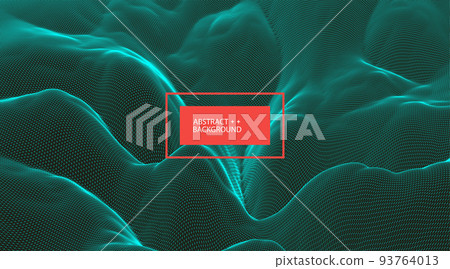 Wireframe landscape background. Futuristic vector illustration. 93764013