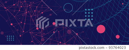 Template for science and technology presentation. Plexus style background. Template for science and technology presentation. Plexus style background. 93764023
