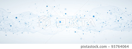 Template for science and technology presentation. Plexus style background. 93764064