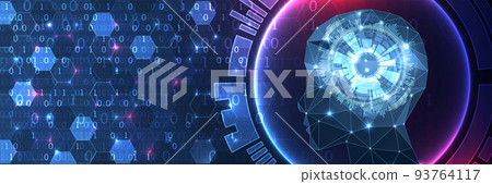 Artificial Intelligence concept.  Creative brain concept background. Vector science illustration. 93764117