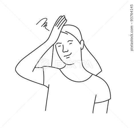 Woman who forgot something. 93764145