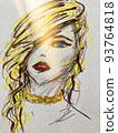 哭泣的金髮美女/插圖 93764818