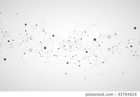 Template for science and technology presentation. Plexus style background. 93764828