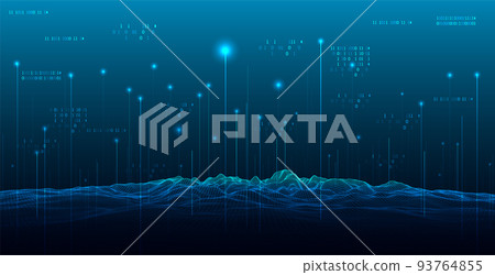 Big Data. Abstract digital landscape. Wireframe landscape background. Big Data. Abstract digital landscape. Wireframe landscape background. 93764855