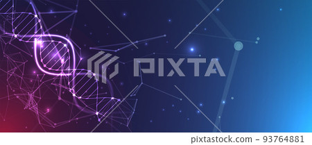 Science template, wallpaper or banner with a DNA molecules. Vector illustration Science template, wallpaper or banner with a DNA molecules. Vector illustration 93764881