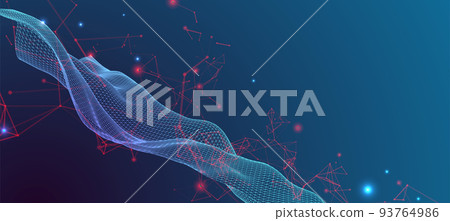 Polygonal science background with connecting dots and lines. Digital data visualization. Polygonal science background with connecting dots and lines. Digital data visualization. 93764986