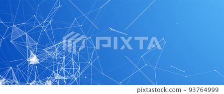 Cover template for science and technology presentation. Plexus style background. 93764999