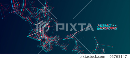 Abstract polygonal vector science background with connecting dots and lines. 93765147