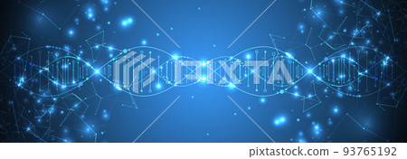 Science template, wallpaper or banner with a DNA molecules. Vector illustration Science template, wallpaper or banner with a DNA molecules. Vector illustration 93765192