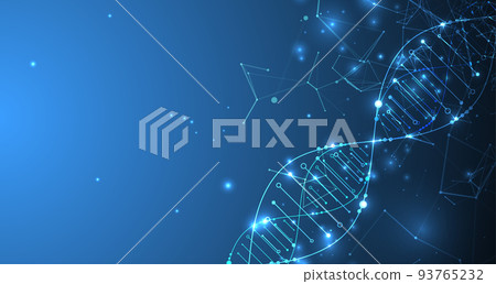 Science template, wallpaper or banner with a DNA molecules. Vector illustration 93765232