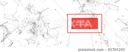 Abstract polygonal vector background with connecting dots and lines. Digital data visualization. 93765265