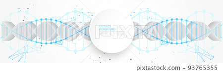 Science template, abstract background with a 3D DNA molecules. Vector illustration. Science template, abstract background with a 3D DNA molecules. Vector illustration. 93765355