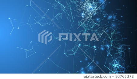 Abstract polygonal vector background with connecting dots and lines. Digital data visualization. 93765378