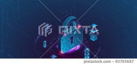 Isometric protection concept. Protect mechanism, system privacy. 93765687