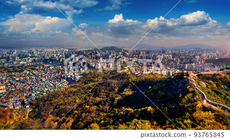 Panorama of Seoul city in autumn, South Korea. Panorama of Seoul city in autumn, South Korea. 93765845