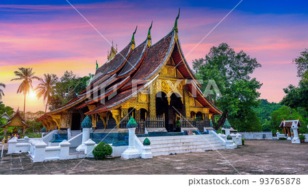Wat Xieng Thong (Golden City Temple) at sunset in Luang Prabang, Laos. Wat Xieng Thong (Golden City Temple) at sunset in Luang Prabang, Laos. 93765878