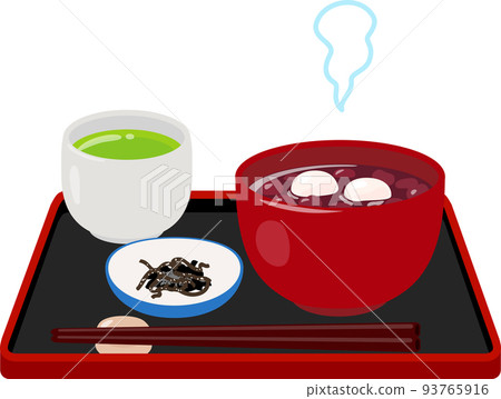 Shiratama zenzai，鹽漬海帶和綠茶套裝 93765916