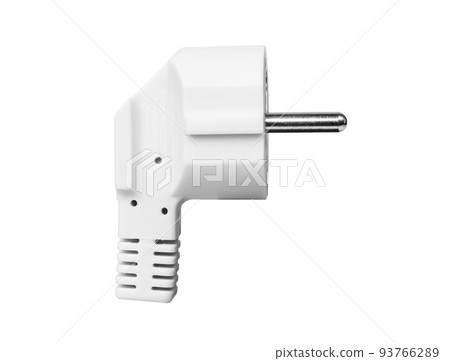 Electrical plug isolated on white background. European type white electric plug. Electrical plug isolated on white background. European type white electric plug. 93766289