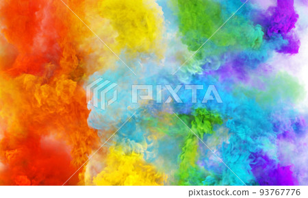 Multicolored rainbow smokes in the sky Multicolored rainbow smokes in the sky 93767776