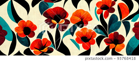 abstract flower illustration, creative flower background 93768418