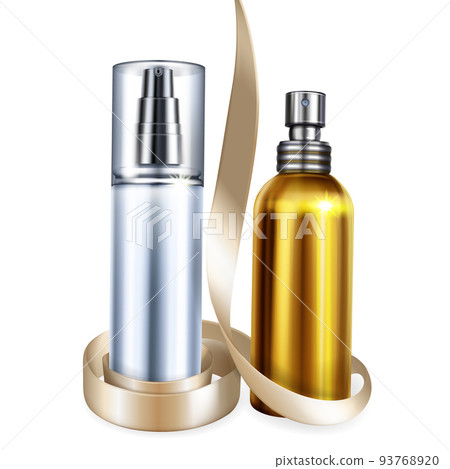 Pefume and cream bottles 3D vector illustration 93768920