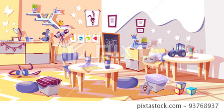 Kids nursery or kindergarten room vector interior Kids nursery or kindergarten room vector interior 93768937