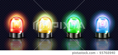 Siren alarm color lights 3D vector illustration Siren alarm color lights 3D vector illustration 93768940