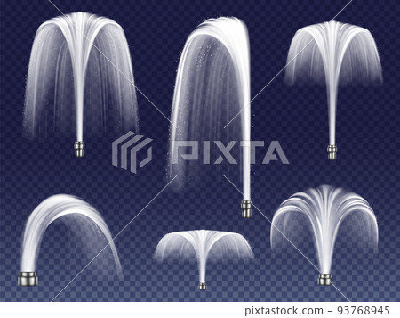 Vector realistic fountains, geysers, jets Vector realistic fountains, geysers, jets 93768945