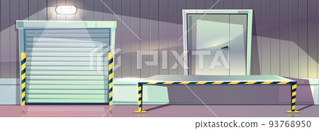 Warehouse unloading platform vector roller shutters Warehouse unloading platform vector roller shutters 93768950