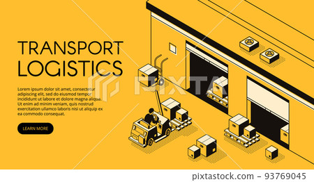 Warehouse logistics vector isometric illustration 93769045