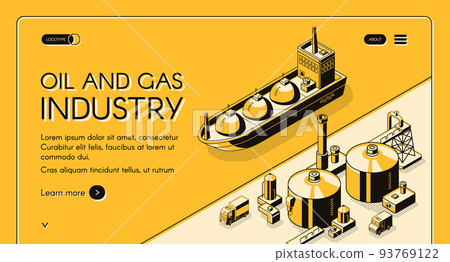 Petroleum refining company website vector template 93769122