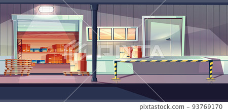 Warehouse entrance with gates and ramp vector 93769170