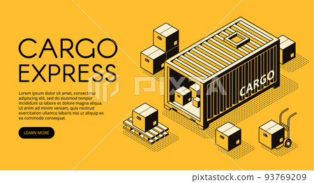 Cargo logistics vector isometric illustration Cargo logistics vector isometric illustration 93769209
