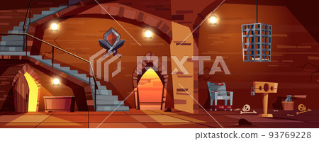 Vector medieval torture hall, room of executioner 93769228