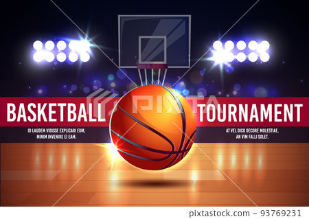Vector cartoon ad poster, banner with basketball tournament Vector cartoon ad poster, banner with basketball tournament 93769231