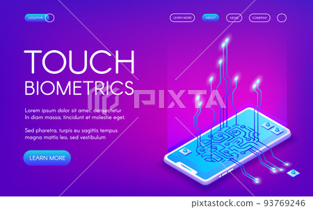 Touch biometrics technology vector illustration Touch biometrics technology vector illustration 93769246