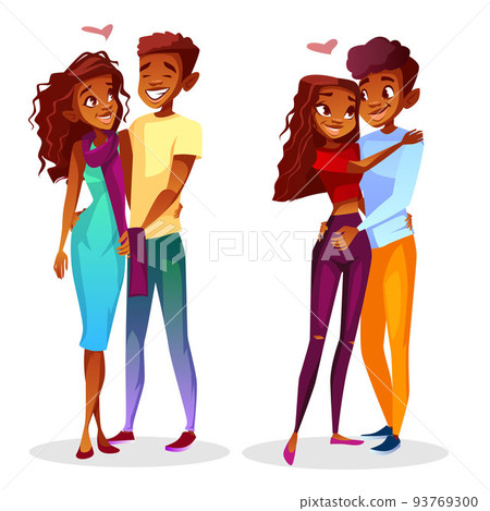 Black Afro American couple vector illustration 93769300