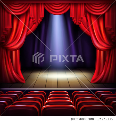 Empty concert hall stage realistic vector Empty concert hall stage realistic vector 93769449