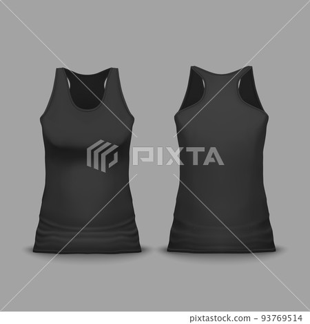 Black sport tank top female vector illustration Black sport tank top female vector illustration 93769514