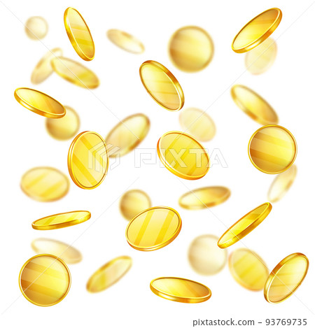 Gold coins jackpot casino win vector background 93769735