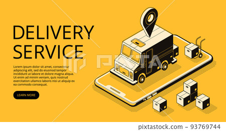 Delivery service vector halftone illustration 93769744