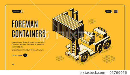 Shipping container delivery service vector webpage Shipping container delivery service vector webpage 93769956